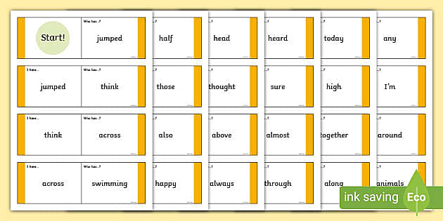 Medium Frequency Word Loop Cards Set 1 (Y4 & Y5)