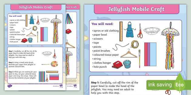 Jellyfish Mobile Craft (teacher made) - Twinkl