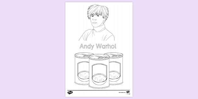 FREE! - Andy Warhol Colouring | Colouring Sheets - Twinkl