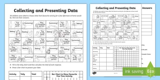 Data Collection Worksheet | Collect and Present Data | 7–11