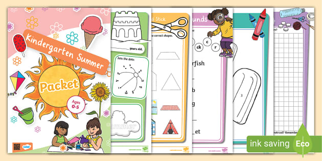 Kindergarten Summer Packet - Activity Book For Kids - Twinkl