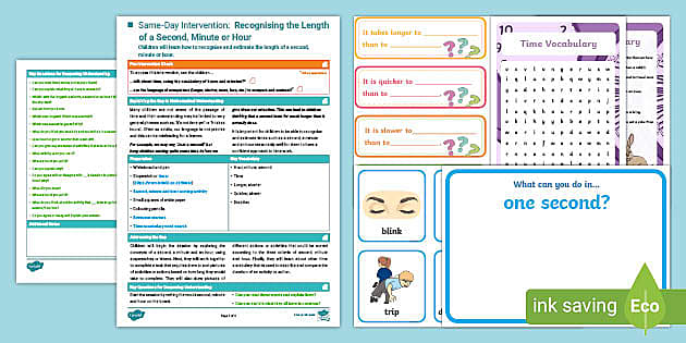 👉 Y1 Same-Day Intervention: Recognising Second, Minute or Hour