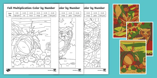 Color By Number Multiplication, Math Coloring Books For Kids Ages
