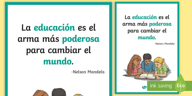 Póster DIN A La educación es el arma más poderosa Education is the Most