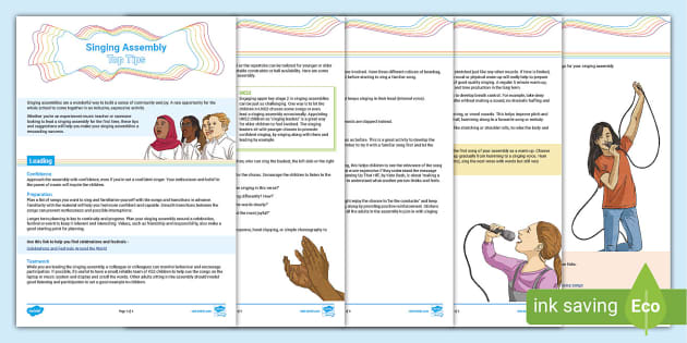 👉 Singing Assembly Top Tips (teacher made) - Twinkl
