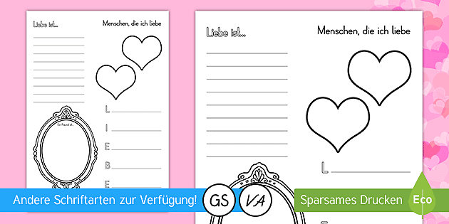 Free Liebe Ist Valentinestag Arbeitsblatt