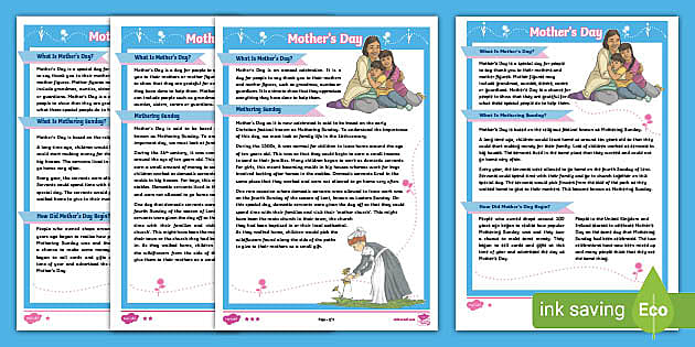 LKS2 Mother's Day Differentiated Reading Comprehension