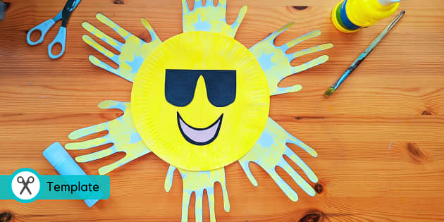 Handprint Sun Art | Summer Sun Craft (teacher made) - Twinkl