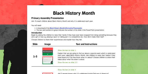 black history month assembly black history month assembly