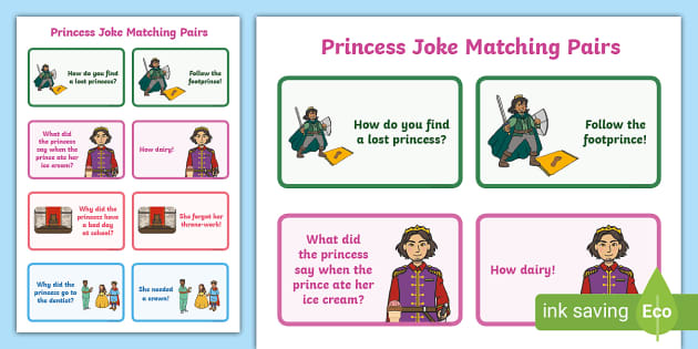 Princess Joke Matching Pairs Professor Feito Twinkl