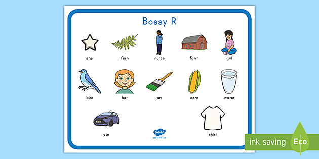 Bossy R Words For Kindergarten