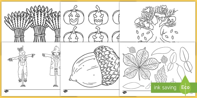 Autumn Colouring Sheets | Primary Resources (teacher made)