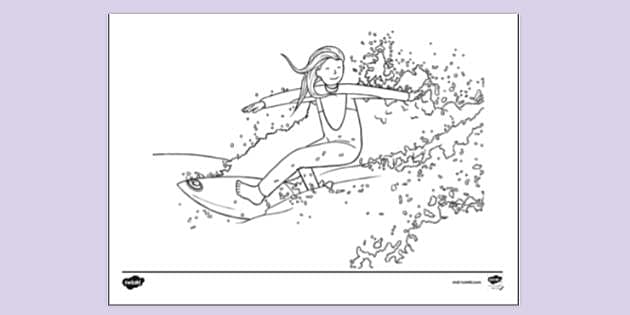 surfer girl coloring pages