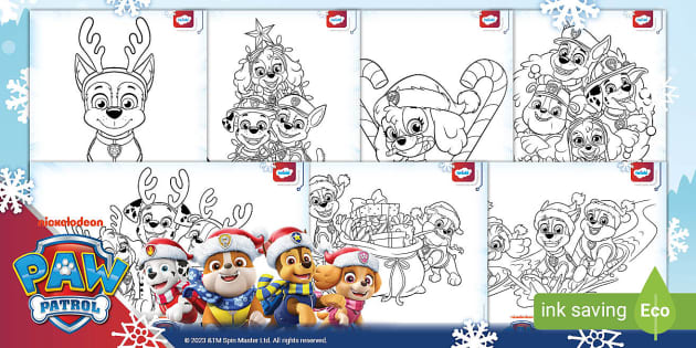 FREE PAW Patrol Christmas Colouring Pages Paramount Twinkl