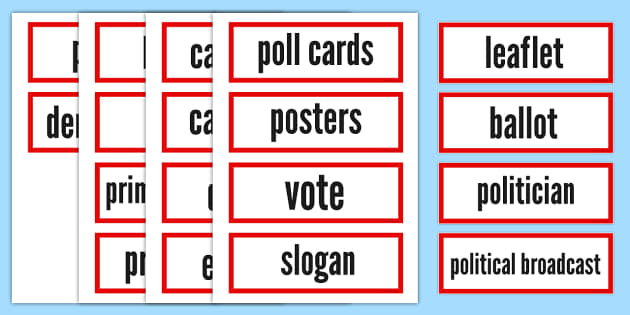 Election Vocabulary Cards - ESL Election Vocabulary - Twinkl