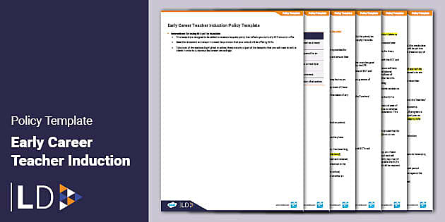 Early Career Teacher Induction Policy Template - Twinkl