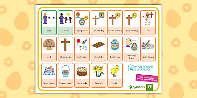 Twinkl Symbols: Easter AAC Mat (teacher made) - Twinkl