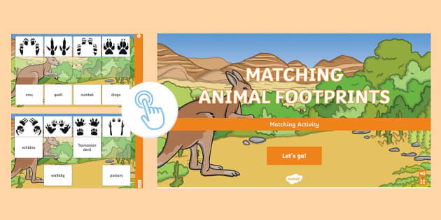 Matching Australian Animal Footprints Game (teacher Made)