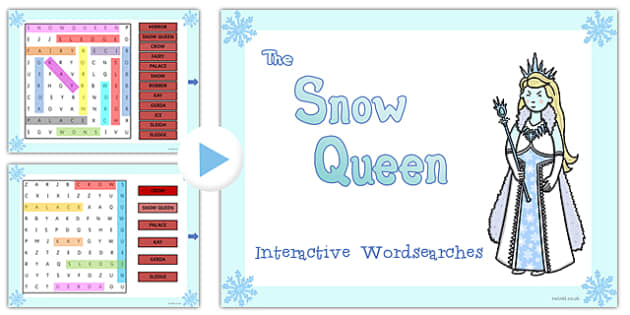 The Snow Queen Interactive Wordsearch (teacher made)