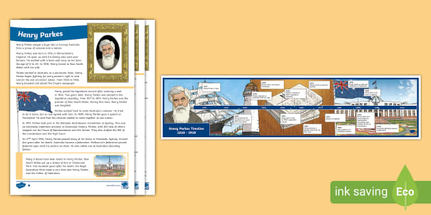 Henry Parkes Differentiated Fact File and Timeline - Twinkl