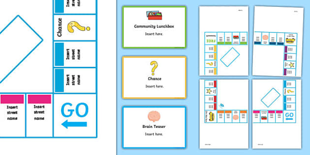 Free Printable Monopoly Board Template - Monopoly Land