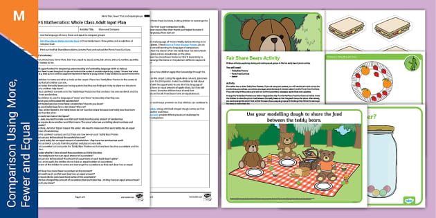 EYFS Maths Share and Compare Adult Input Plan&Resource Pack