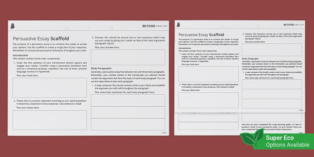 Persuasive Essay Scaffold - Twinkl