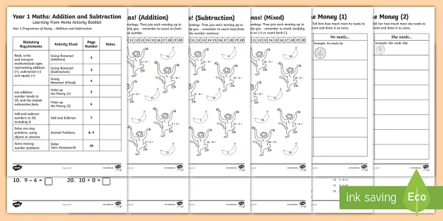 year 2 addition and subtraction workbook primary resources