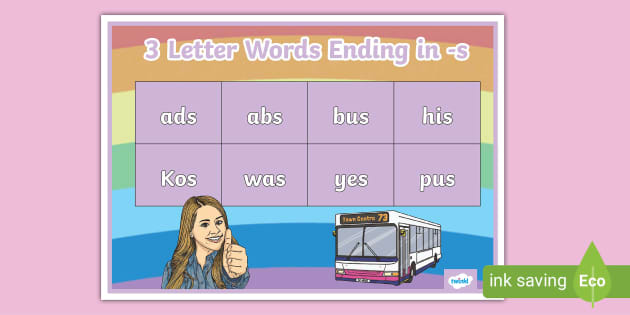 3 letter words ending with so