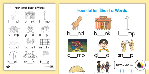Printable 4 Letter Words Worksheet | Twinkl USA - Twinkl