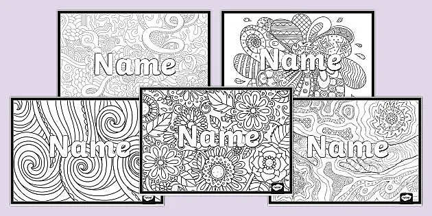name coloring pages print out