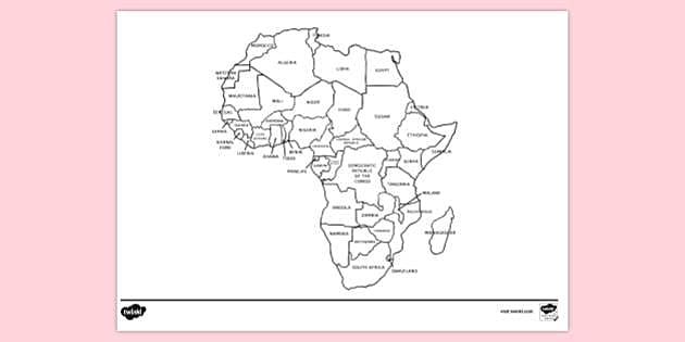 Free Map Of Africa Colouring Sheet Colouring Sheets