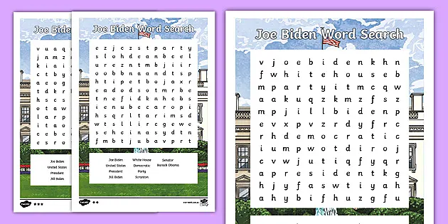 Crash Course Podcast Joe Biden Differentiated Word Search