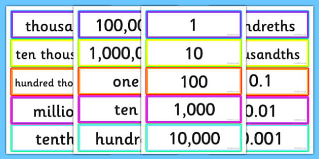 Place Value Matching Cards teacher Made Twinkl