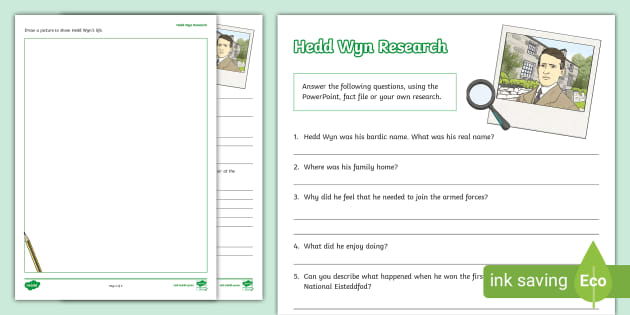 Hedd Wyn Activity Sheet (teacher Made) - Twinkl