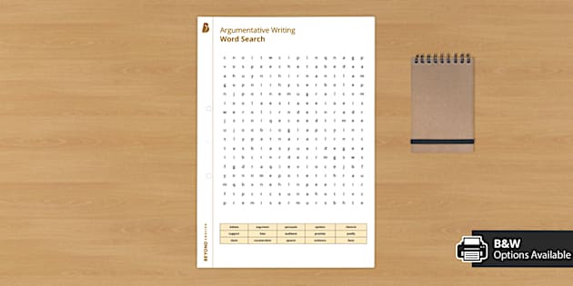 Argumentative Writing Word Search (Teacher-Made) - Twinkl