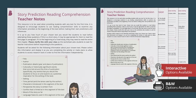 Story Prediction Reading Comprehension Activity - Twinkl