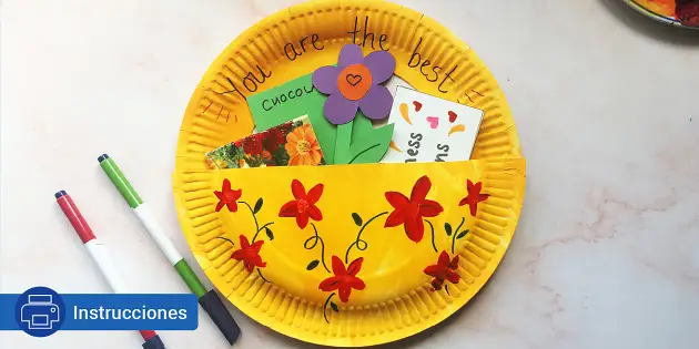 Habitat nadie Mierda Manualidad: Cesta de flores - Día de la madre - Twinkl Crafts