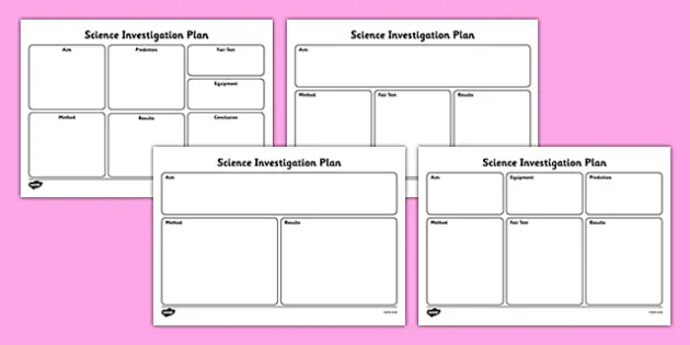 science investigation writing frame planners twinkl
