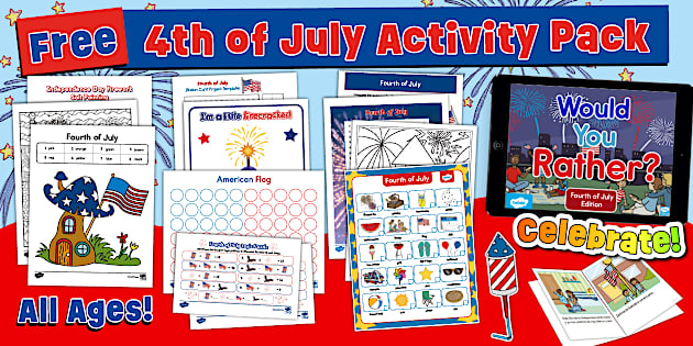 FREE 4th of July Activity Pack for All Ages (Teacher Made) FREE 4th of July Activity Pack for All Ages (Teacher Made)