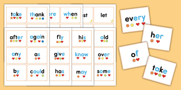 Heart Words Practice Cards First Grade Set - Twinkl