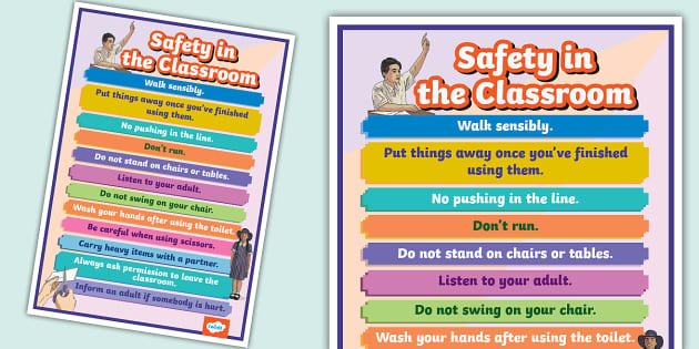 Safety in the Classroom Display Poster - Twinkl