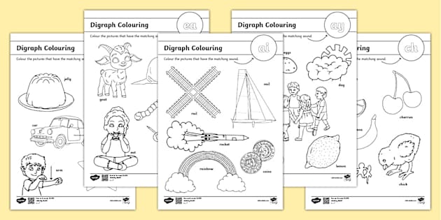 Digraph Coloring Worksheets Phonics (Teacher-Made) - Twinkl