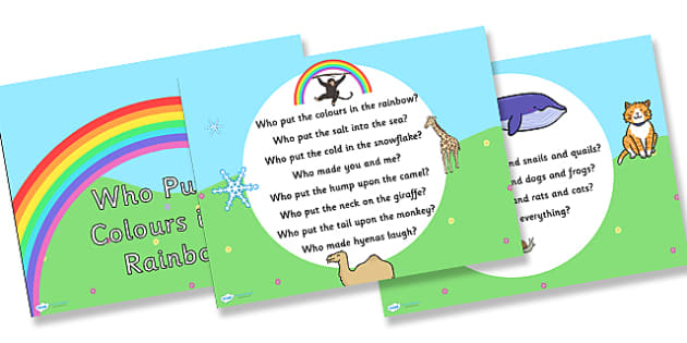 Who Put the Colours in the Rainbow Hymn Lyrics PowerPoint