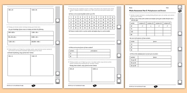 grade 5 maths exam papers pdf multiplication division