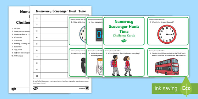 Time Scavenger Hunt (teacher made) - Twinkl