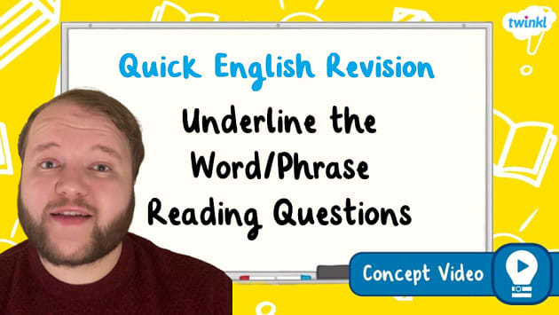 FREE! - Underline the Word/Phrase Reading Questions | KS2 English Concept