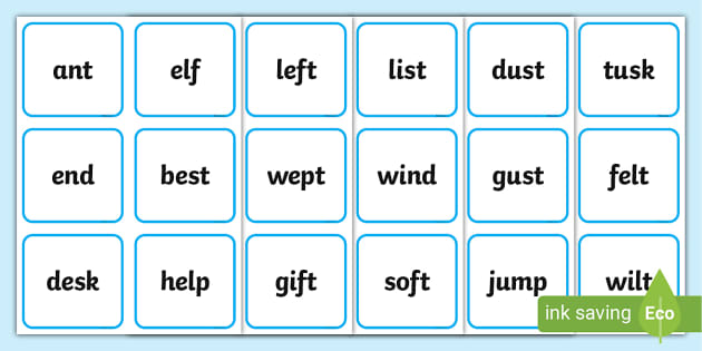 List Of Cvcc And Ccvc Words