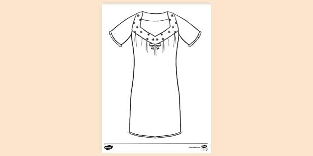 FREE! - Nightie Colouring Sheet (Teacher-Made) - Twinkl