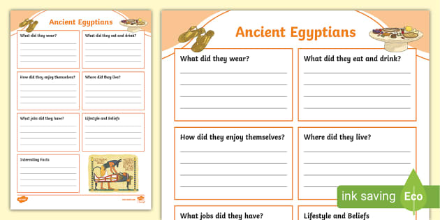 Ancient Egyptians Fact File Template Ancient Egypt Twinkl